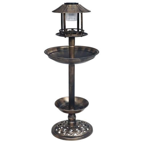Decorative Birdbath with Solar Powered LED Lights Plastic - Image 2