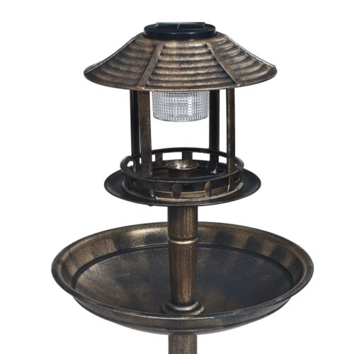 Decorative Birdbath with Solar Powered LED Lights Plastic - Image 3