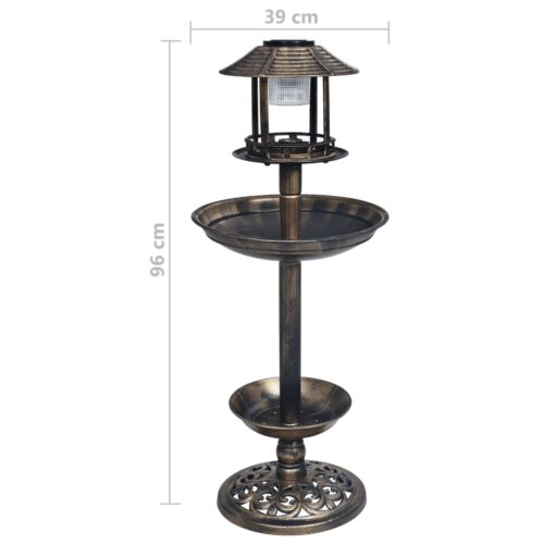 Decorative Birdbath with Solar Powered LED Lights Plastic - Image 8