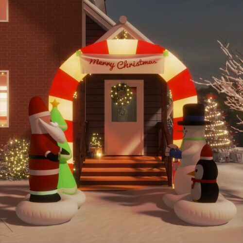 Christmas Inflatable Santa Snowman Arch Gate LED 260cm