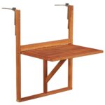 Hanging Balcony Table 64.5x44x80cm Solid Acacia Wood