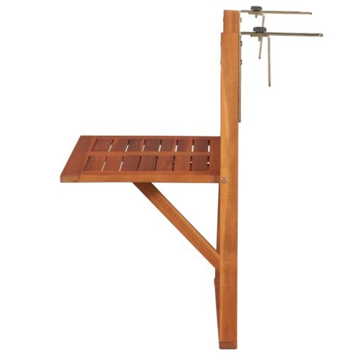 Hanging Balcony Table 64.5x44x80cm Solid Acacia Wood - Image 2