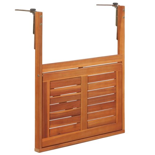 Hanging Balcony Table 64.5x44x80cm Solid Acacia Wood - Image 5