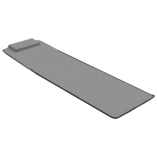 2pcs Folding Beach Mats Steel Fabric Floor Sun Lounger Recliner Lounge Chairs Grey - Image 7