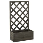 Garden Trellis Planter Grey 50x25x90cm Solid Firwood