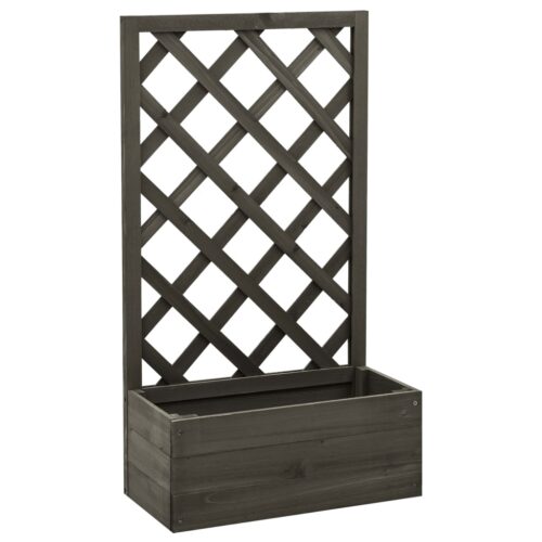 Garden Trellis Planter Grey 50x25x90cm Solid Firwood