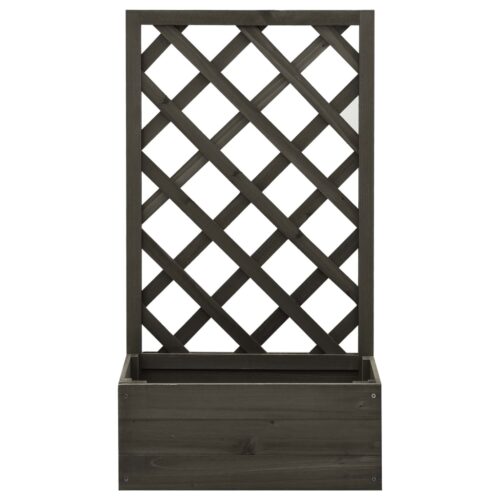 Garden Trellis Planter Grey 50x25x90cm Solid Firwood - Image 2