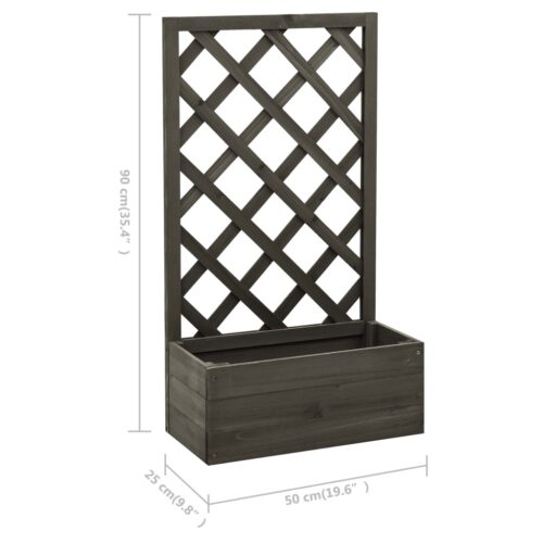 Garden Trellis Planter Grey 50x25x90cm Solid Firwood - Image 6
