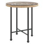 Dining Table 50cm Tempered Glass Steel