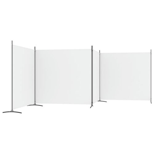 4-Panel Room Divider White 698x180cm Fabric - Image 4