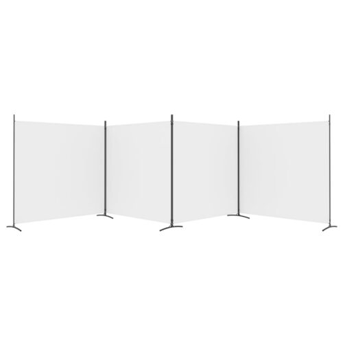 4-Panel Room Divider White 698x180cm Fabric - Image 5