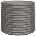 Garden Planter Powder-coated Steel 80x80x68cm Grey