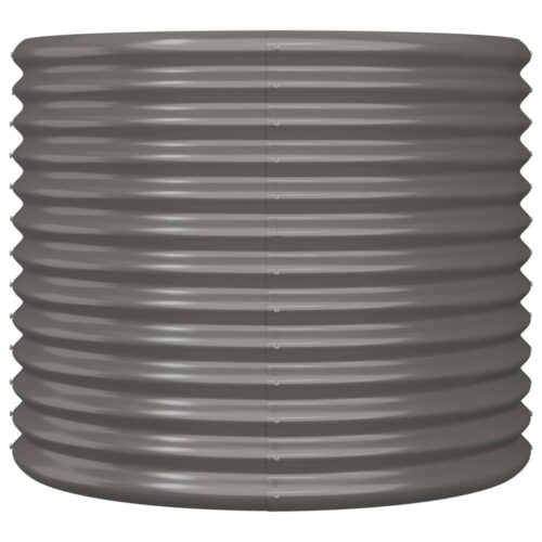 Garden Planter Powder-coated Steel 80x80x68cm Grey - Image 3