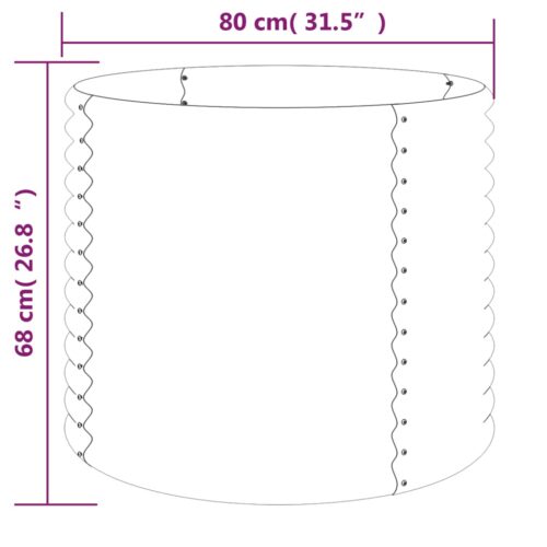 Garden Planter Powder-coated Steel 80x80x68cm Grey - Image 4