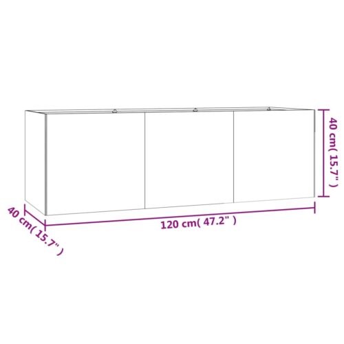Garden Raised Bed 120x40x40cm Corten Steel - Image 6