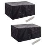Garden Furniture Covers 2pcs 6 Person Poly Rattan Set 10 Eyelets 240x140cm