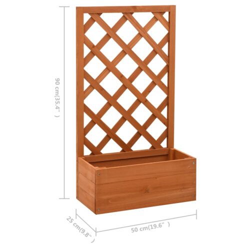 Garden Trellis Planter Orange 50x25x90cm Solid Firwood - Image 6