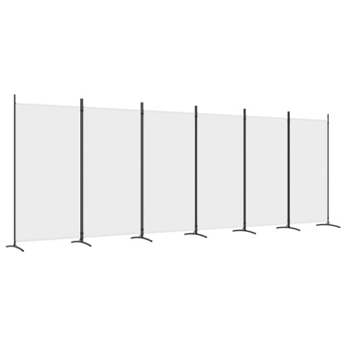 6-Panel Room Divider White 520x180cm Fabric - Image 2