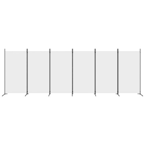 6-Panel Room Divider White 520x180cm Fabric - Image 3