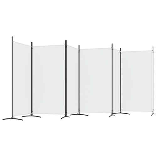 6-Panel Room Divider White 520x180cm Fabric - Image 5