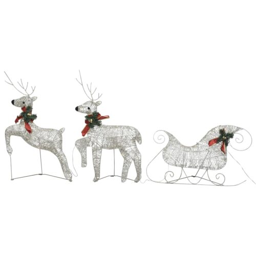Reindeer Sleigh Christmas Decoration 60 LEDs Outdoor Gold - Image 2