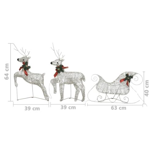 Reindeer Sleigh Christmas Decoration 60 LEDs Outdoor Gold - Image 7
