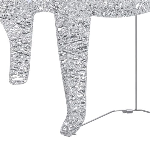 Reindeer Sleigh Christmas Decoration 60 LEDs Outdoor Silver - Image 5