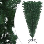 Upside-down Artificial Christmas Tree with Stand Green 180cm
