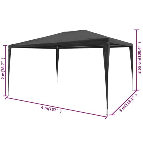 Party Tent 3x4m PE Anthracite - Image 6
