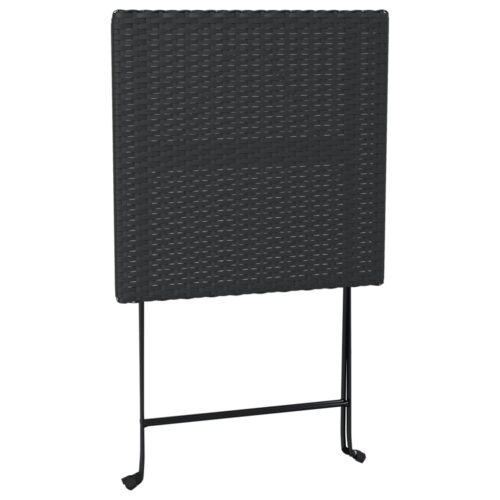 Folding Bistro Table Black 55x54x71cm Poly Rattan - Image 6