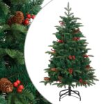 Artificial Hinged Christmas Tree with Cones Berries 120cm