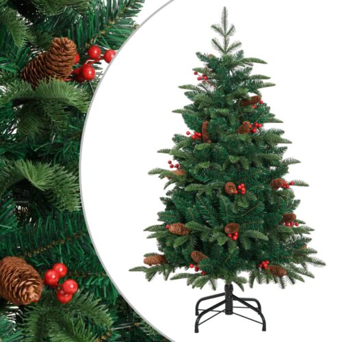 Artificial Hinged Christmas Tree with Cones Berries 120cm