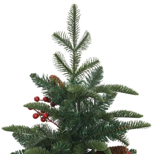 Artificial Hinged Christmas Tree with Cones Berries 120cm - Image 4
