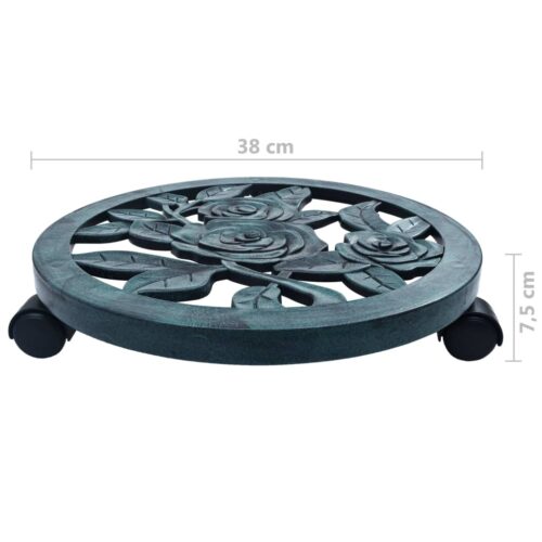 Plant Trolleys 6pcs Green 38cm Plastic - Image 5