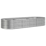 Garden Raised Bed Powder-Coated Steel 224x80x36cm Silver