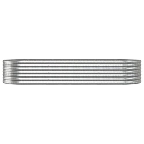 Garden Raised Bed Powder-Coated Steel 224x80x36cm Silver - Image 3