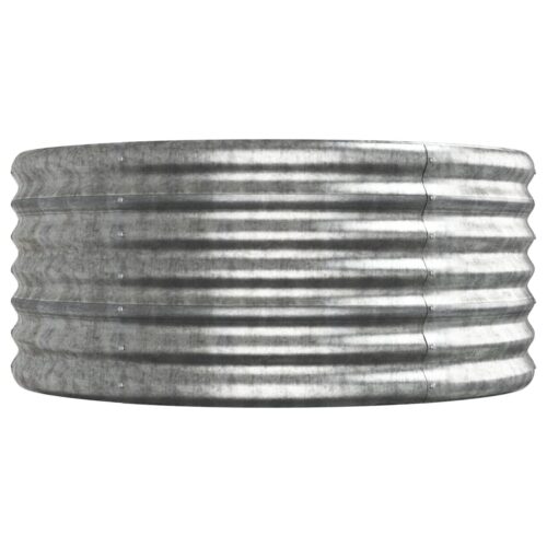 Garden Raised Bed Powder-Coated Steel 224x80x36cm Silver - Image 4
