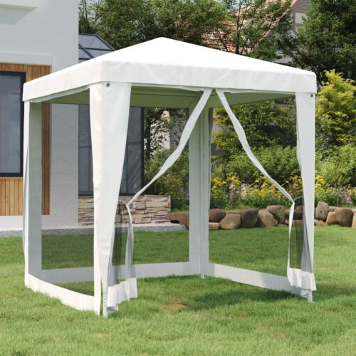 Party Tent with 4 Mesh Sidewalls 2x2m White - Image 8