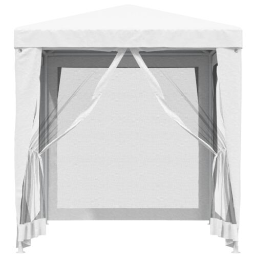 Party Tent with 4 Mesh Sidewalls 2x2m White - Image 3