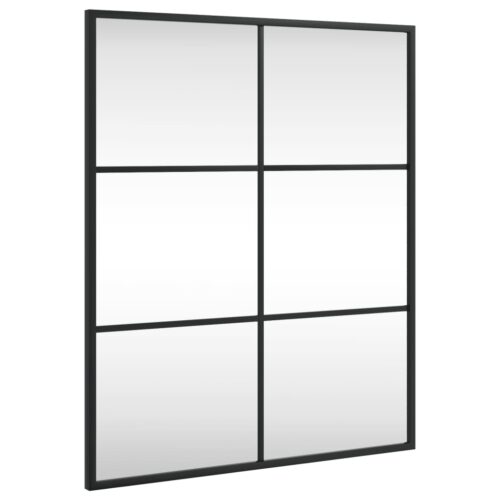 Wall Mirror Black 50x60cm Rectangle Iron