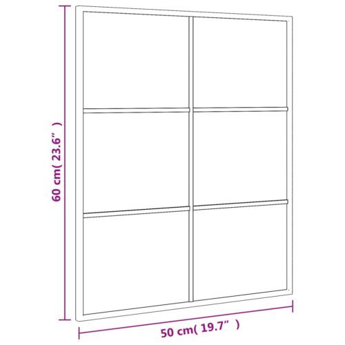 Wall Mirror Black 50x60cm Rectangle Iron - Image 8