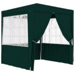 Professional Party Tent with Side Walls 2.5x2.5m Green 90 g/m