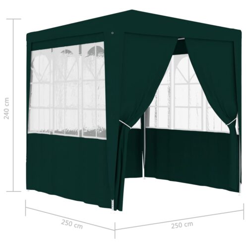 Professional Party Tent with Side Walls 2.5x2.5m Green 90 g/m - Image 8