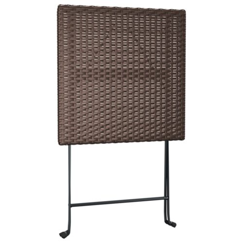 Folding Bistro Table Brown 55x54x71cm Poly Rattan - Image 6