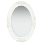 Wall Mirror Baroque Style 50x70cm White