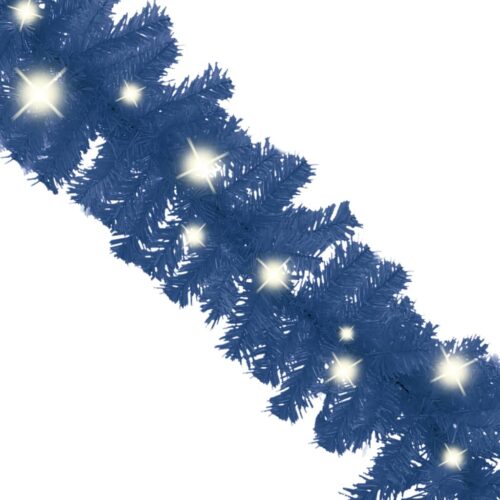 Christmas Garland with LED Lights 10m Blue - Image 3