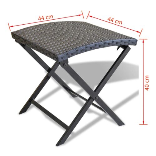 Folding Stool Poly Rattan Black - Image 5