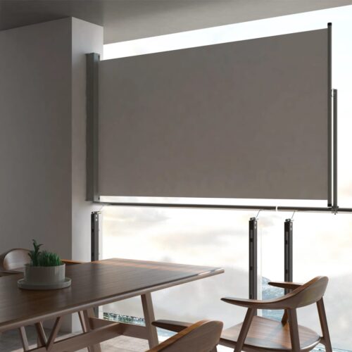 Patio Retractable Side Awning 140 x 300cm Grey