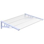 Door Canopy Grey Transparent 122x90cm Polycarbonate