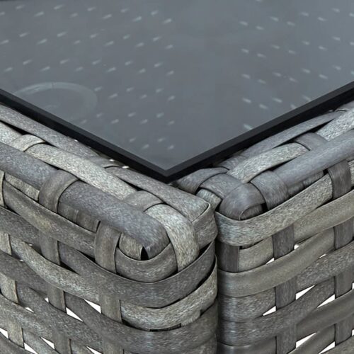 Garden Table Grey 75x40x37cm Poly Rattan - Image 4